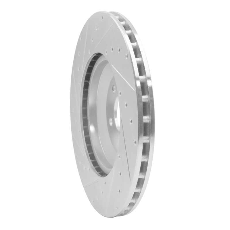 Mercedes-Benz E43 AMG Brake Rotor (1) - Rear Right - R1 Concepts - Drilled & Slotted - Silver - `17-`23